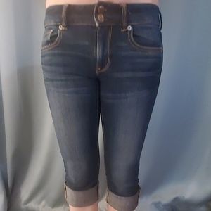 American Eagle dark wash cropped jeans size 0